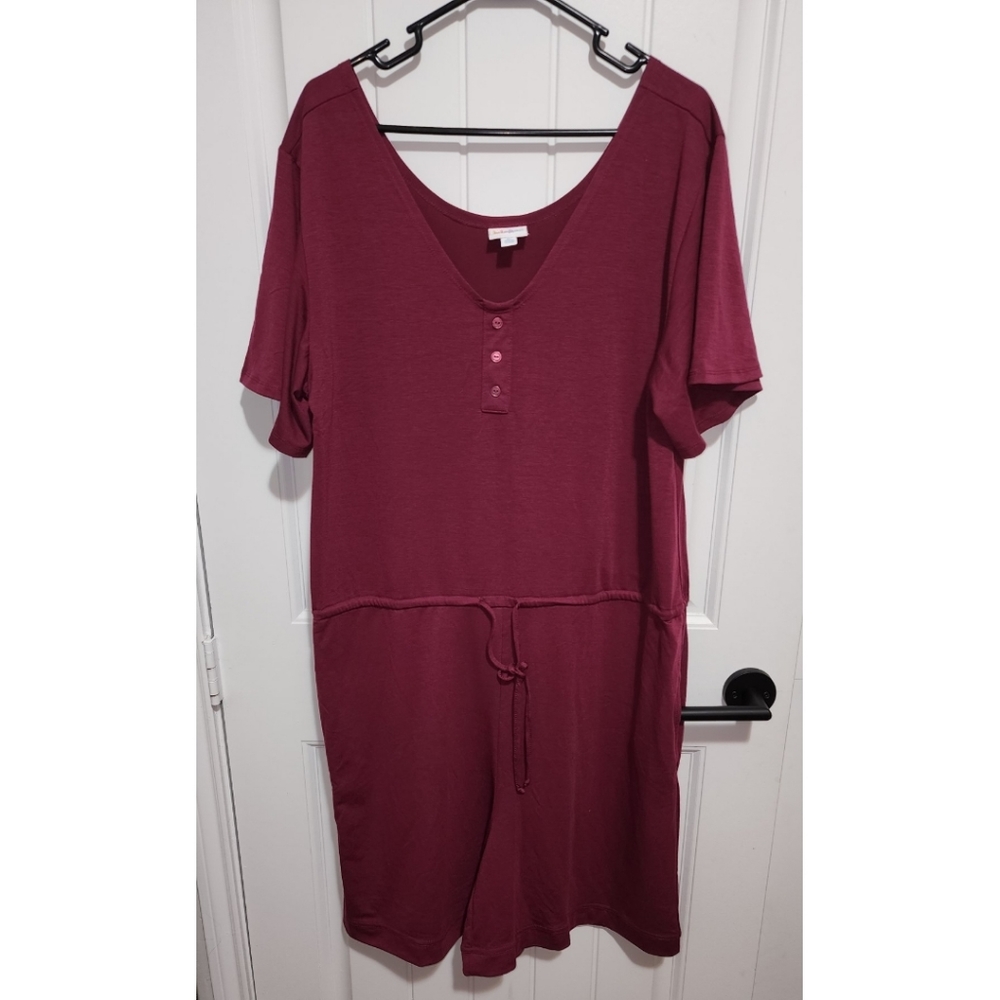 Lularoe shorts romper XL Xanthe solid  wine purple color 18 20